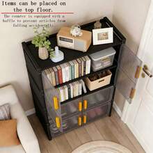 多层鞋架，简约布艺鞋柜，多层收纳架，大容量防尘家用鞋架，易于组装落地式防尘鞋架，卧室和宿舍的理想家居收纳架，适用于运动鞋、高跟鞋、靴子、鞋盒 - 彩色 - 查看 3