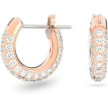Stone Hoop Earrings - White Rose Gold-tone Plated - View 6