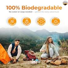 AdventureFresh Outdoor Wipes 60 GSM  Wet Wipes Alcohol-Free Aloe Chamomile Flushable Body Wipes For Camping Hiking Travel Emergency Use Pack Of 1 - 25裝,1包 - 查看 4
