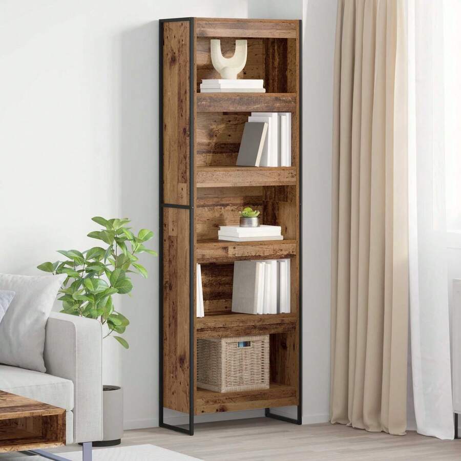 vidaXL Bibliothèque 2 pcs Bois Ancien 80 x 30 x 155 cm - Tabac - Voir 1