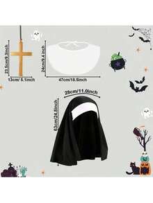 Conjunto de disfraz: Pañuelo para la cabeza, bufanda, guantes cruzados, calcetines largos, accesorios de juego de roles, ideal para bailes de máscaras - Multicolor - Ver 7