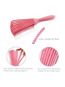 13件套卷发梳套装，包括8齿梳、9排梳、造型边缘梳和硅胶发梳。美发梳理工具套装，包含各种梳子、发圈和发夹。家用美发造型工具套装