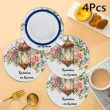 2片/4片/6片装硅胶餐垫，饰有月亮和伊斯兰灯笼图案，伊斯兰节日礼物，阿拉伯风格节日装饰，适用于餐桌、咖啡吧，四季皆宜，可水洗，可作餐垫、杯垫、沥水垫、厨房餐桌垫、室内/室外派对装饰、家居装饰，理想礼物 - 彩色 - 查看 12