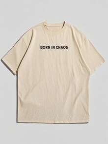 Men's Loose Skull Print Round Neck Short Sleeve T-Shirt | Exquisite Design | Summer Essential | Easy To Match - Apricot - View 6