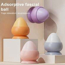 1pc Solid Silicone Massage Ball With Suction Cup, Foot & Back Muscle Relaxation, Fitness & Yoga Peanut Massage Ball For Pain Relief - Multicolor - View 6