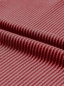 CILKOO Women's Loose Twist Pocket V-Neck Casual Short Sleeve T-Shirt, Spring/Summer - Burgundy - View 10