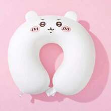 Miniso Chiikawa Series Chiikawa U-Shaped Pillow, Memory Foam Material, Character Shape Details, Neck Support & Pressure Relief, Suitable For Travel/Office, Cute Neck Pillow(1 PC) - White - View 2