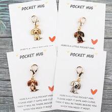 可爱口袋腊肠犬钥匙扣，腊肠犬钥匙扣包挂件钥匙链可爱小狗挂件礼物宠物生日派对礼物 - 彩色 - 查看 2