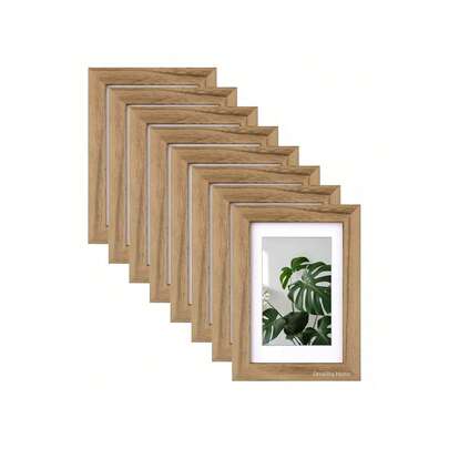 Un juego de 8 marcos de fotos decorativos (6 pulgadas 4 * 6), adecuados para exhibir en la pared y sobre la mesa, hechos de materiales duraderos como plexiglás y madera, se pueden exhibir vertical u horizontalmente, adecuados para fotos, carteles e impresiones artísticas