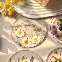 2D Graphic Design, Universal For Home Use, Home Decoration Coasters, Various Flower Series Coasters For Heat Insulation Cups, Bowls. Easy To Clean - Multicolor - View 2