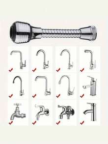 360° Rotating Faucet Extender, Kitchen Tool, 2 Modes, 360° Rotating Water-Saving High Pressure Faucet Extender, Suitable For Bathroom And Kitchen, High Pressure Adjustable 2 Modes Soft Shower And Strong Mist, Water-Saving Splash-Proof Design - Multicolor - View 10