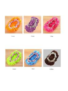 1 双可重复使用可水洗超细纤维鞋套 - 方便清洁除尘