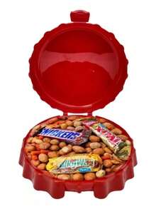 2 piezas.Botanero, Dulcero, Escarchador Corcholata Plástico Rojo-fútbolCalidad premium