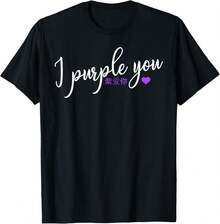 K-Pop I Purple You Kpop Heart Korean Gift Text T-Shirt For Women'w And Men's - màu đen - Xem 1
