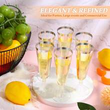 5/10/20/25/30pcs Reusable 130ml/5oz Transparent Champagne Glasses, Durable Elegant Champagne Flutes Suitable For Weddings, Cocktail Parties, Holidays, Christmas, New Year - Transparent - View 2