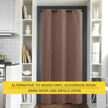 Patio Door Curtain Sound Blocking, Bedroom Privacy Room Divider Curtain Screen Partitions, Thermal Insulated Blackout Closet Sliding Door Curtain (1 Panel, 8.3ft Wide By 7ft Long, Gray) - 卡布奇諾 - 查看 4