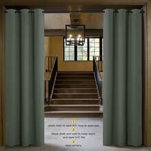 Patio Door Curtain Sound Blocking, Bedroom Privacy Room Divider Curtain Screen Partitions, Thermal Insulated Blackout Closet Sliding Door Curtain (1 Panel, 8.3ft Wide By 7ft Long, Gray) - 黑野鴨 - 查看 2