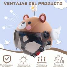 Casco Para Moto Para Niños Y Niña Bici Y Deporte Ajustable - Camel - Ver 3