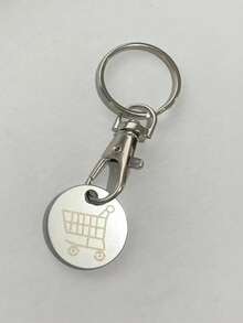 1 szt. Brelok do wózka sklepowego ze stali nierdzewnej – modny metalowy wisiorek, odpowiedni do torebek i kluczy, idealny prezent, odpowiedni dla studentek, akcesoriów samochodowych, uroczy gotycki styl Y2K - Wielokolorowe - Zobacz 3