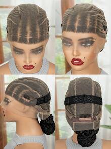 14英寸舒适耐热蕾丝前假发 - 自然发型，柔软轻盈设计 - 黑色 - 查看 7