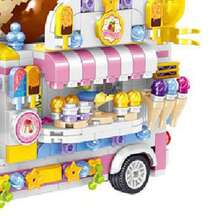 Retro Food Truck Construction Set - Ice Cream, Burger And Snack Van Model Kit, STEM Educational Toy For Children Ages 8-12, Creative DIY Gift For Boys And Girls.