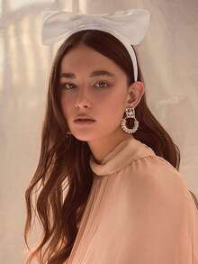 1pc Red 3D Bow Headband, Suitable For Daily, Makeup, Holiday Party Wear,Hairband,Hair Hoop Headbands Hair Accessories Head Accessories - Red - View 5