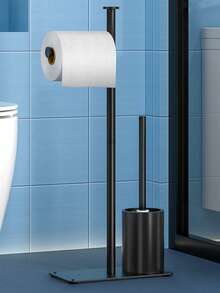 1个独立式卫生纸架 - 重型落地式浴室纸巾卷分配器，可容纳4卷，自粘式安装（无需钻孔），节省空间的现代设计，底座稳固，适用于浴室。 - 彩色 - 查看 9