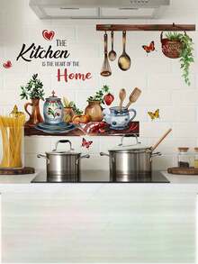 1pc Kitchen English Text Wall Sticker, Home Decor Wall Decal For Restaurant, Kitchen - Multicolor - View 6