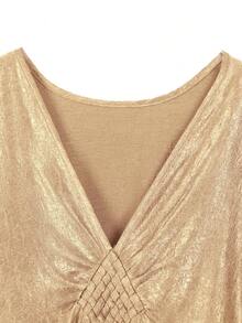 Đầm Kaftan Ma-rốc thanh lịch mùa xuân/hè 2026 dành cho nữ, cổ chữ V, tay dài cánh dơi, dáng rộng, maxi, thích hợp mặc đi biển, nghỉ dưỡng, dự tiệc tối, áo choàng ngoài khi đi bơi. - Rượu sâm banh - Xem 4