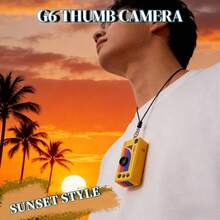 G6 Ultra-Portable HD Mini Digital Camera With Interchangeable Lens And Manual Mode - Effortless Mobile Upload For Vlogging, Travel, Parties, And Student Life (SUNSET STYLE YELLOW) - Mini Keychain Camera, Thumb Camera, 1080P FHD Retro Digital Camera, Compact Vintage Micro Cameras - Perfect Birthday Gifts - 黃色 - 查看 2