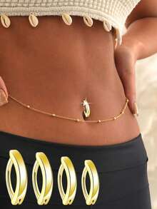 1pc 925 Sterling Silver Navel Ring, Belly Button Piercing Jewelry