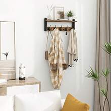 LOVEWE No-Assembly Industrial Perchero De Ropa - Wall-Mounted Towel Rack & Purse Rack, Sturdy Metal Rack For Clothes With Shelf For Hallway & Porch - 鏽棕色 - 查看 7