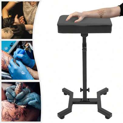 Black Metal Tattoo Armrest Stand, 70-99cm/27.56-38.98in, Adjustable Height & Angle Armrest Stand, Free Standing Armrest Stand For Beauty Salons, Nail Salons, Hair Salons, Studios, Homes, Health Care Centers, Etc