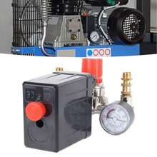 Interruptor de presión del compresor de aire, control del interruptor de presión del compresor de aire de plástico pequeño con manómetro para una descompresión rápida - Negro - Ver 4