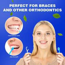 JOUGE Mini Disposable Toothbrushes With Toothpaste 5 In 1 Travel Toothbrush Individually Wrapped Portable With Toothpaste + Tongue Scraper + Picks+Floss Travel Case 26pcs(Peach, 26) - MàuD - Xem 2