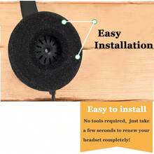 耳机耳垫，耳罩替换装，适用于 Blackwire C320 3210 3220 3320 HW251N HW261N HW510 Jabra Biz 1500 GN2000 PRO 920 9450（10 个装） - 黑色 - 查看 6