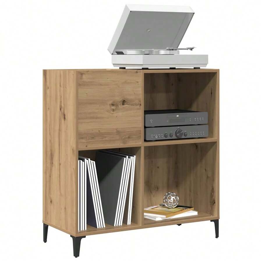 vidaXL Armário à disques chêne artesanal 84,5x38x89 cm feito de engenharia - Castanho - Ver 1