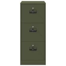 vidaXL Armário de dossiê com gaveta verde oliva 44 x 50 x 106,5 cm - Verde Azeitona - Ver 7