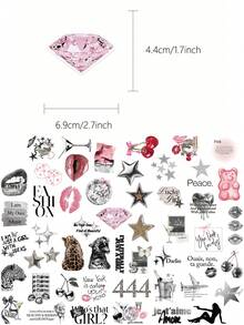 50张银色幸运女孩贴纸 防水卡通礼品装饰剪贴簿笔记本电脑行李箱吉他水杯手机壳DIY贴纸 - 彩色 - 查看 10