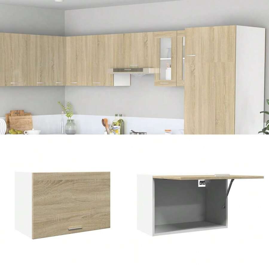 vidaXL Armário suspenso "Lyon" Chêne Sonoma 60 x 31 x 40 cm Bois d'ingénierie - Castanho - Ver 1