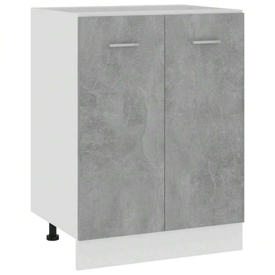 vidaXL Meuble bas "Lyon" Gris béton 60 x 46 x 81,5 cm Bois d'ingénierie - Gris - Voir 1