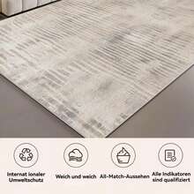 Alfombras de diseño, alfombras de pelo corto, alfombra de salón, alfombra moderna, antideslizante, 80x160cm, terciopelo cristal, para salón, dormitorio - Gris - Ver 8
