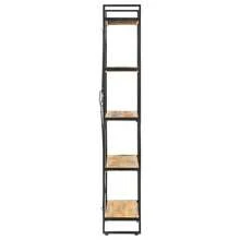 vidaXL Biblioteca 5 níveis 90x30x180 cm Bois sólido de manguier - Castanho - Ver 3