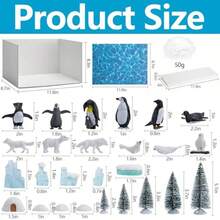 Codree 30 Pcs Arctic Animals Habitat Diorama Project Set Arctic Diorama Box Kit Figurine Toys Model Polar Bear Penguin Animals Figurines Diorama Supplies For DIY Crafts Gifts School ProjectIntellectual Stimulation, Early Education - ArcticStyle 30 chiếc - Xem 3