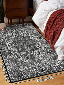 1pc Vintage Distressed Persian Style Rug, Red Bohemian Moroccan Comfortable Polyester, Pink Rug Rectangular Easy Care Washable Area Carpet, Suitable For Living Room, Hallway, Bedside, Sitting Room, Bedroom, Home Decor - Multicolor - View 8