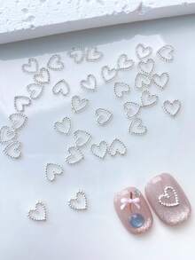TSZS 30pcs Heart Shaped Nail Art Decorations, Y2K Nail Accessories, Alloy Nail DIY Supplies