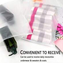 100个透明塑料服装包装袋，带哑光拉链，适用于清洁和运输T恤、衬衫、文件、毛巾、袜子、玩具、鞋子等物品，实用旅行袋，双层厚度0.069毫米（2.72密耳），50个/包，可重复密封和清洗的收纳袋 - 快速、轻便、多用途的衣物、T恤、裤子收纳袋，防水衣物整理袋，衣物收纳袋，衣物袋打包袋，旅行必备，旅行收纳袋 - 無色 - 查看 5