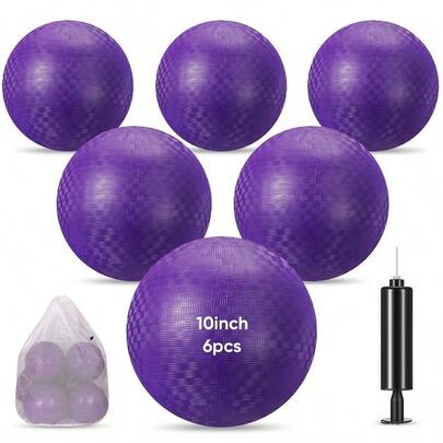 6 pelotas para patio de recreo de 10 pulgadas, balones de goma inflables con bomba y bolsa de almacenamiento, pelotas de Dodgeball hinchables para nios y adultos, juegos y actividades al aire ltima intervensin
