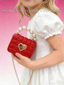 Baby Purse For Toddlers, Girls Purses For Kids , Genuine Pearls & Chain Mini Purse For Little Girls - Ultimate Princess Birthday Gift, Flower Girl Accessory, Photoshoot Prop, Party Bag For Kids - Toddler Dress-Up, Tea Party, Easter Basket - Cute, Elegant, Durable &  Children's Fashion Bag - 彩色 - 查看 2