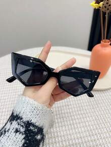 1pc Women's Casual Retro Cat Eye Tinted Fashion Glasses, Fashionable For Daily Wear, Beach, Street Style - Multicolor - View 9